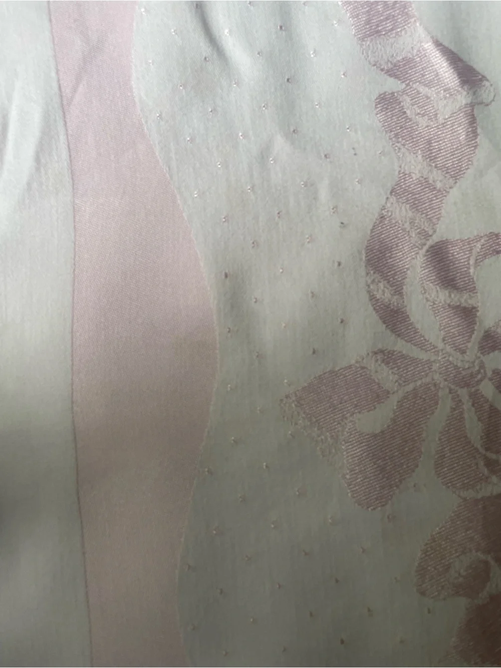 Vintage Pink Bow Damask Rectangle Tablecloth 44x60 Great Condition